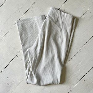 LULULEMON Ribbed Softstreme Zip-Leg High-Rise Cropped Yoga Pants 25" Bone Size 6